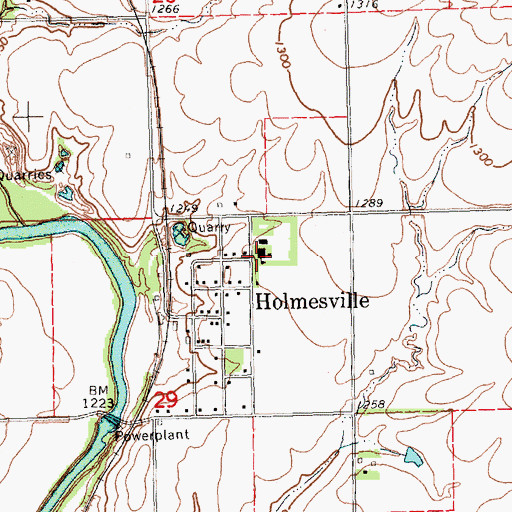 Topographic Map of Holmesville School (historical), NE