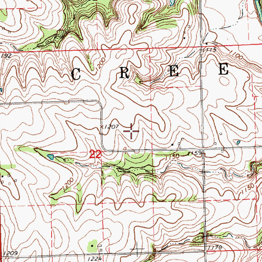Topographic Map of Township of Todd Creek, NE