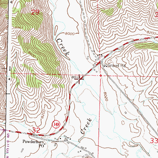 Topographic Map of Powderhorn Creek, CO