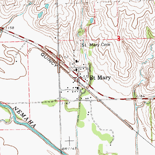 Topographic Map of Saint Mary, NE