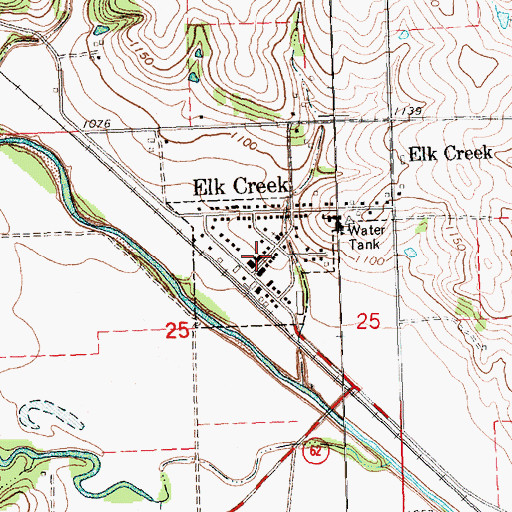 Topographic Map of Elk Creek Post Office, NE