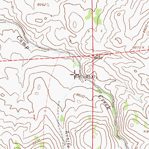 Topographic Map of Little Camp Creek, CO