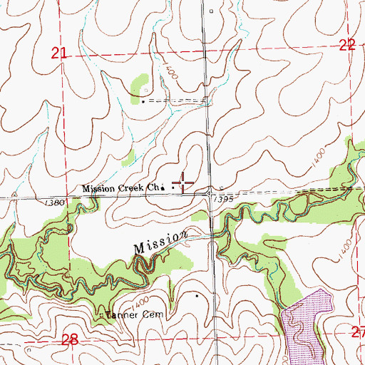 Topographic Map of Mission (historical), NE