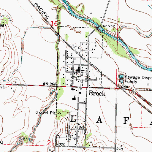 Topographic Map of Brock Rural Fire Department, NE