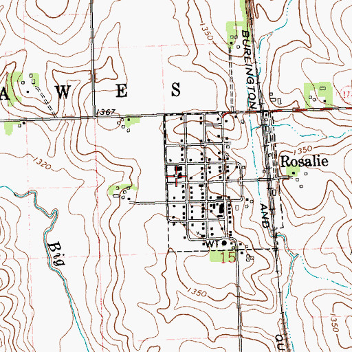 Topographic Map of Bancroft-Rosalie Community School, NE