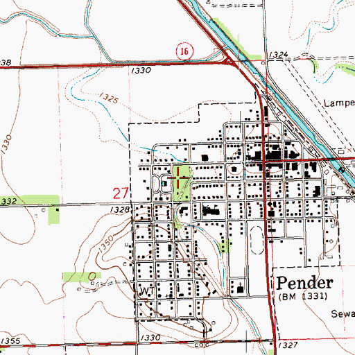 Topographic Map of Pender Park, NE