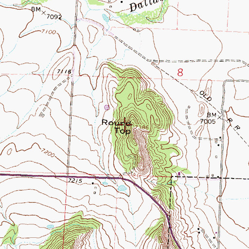 Topographic Map of Round Top, CO