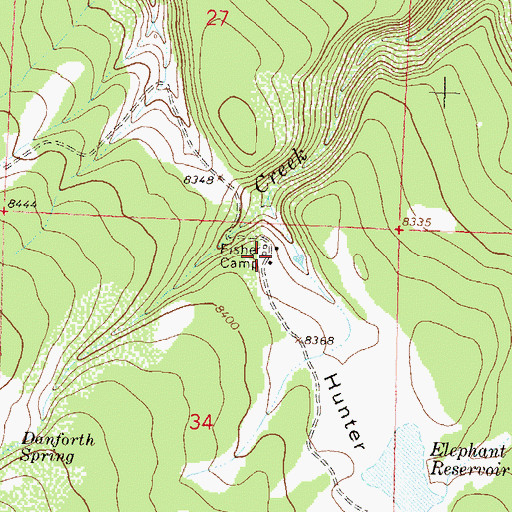 Topographic Map of Fisher Camp, CO