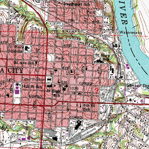Topographic Map of Nebraska City Foot Clinic, NE
