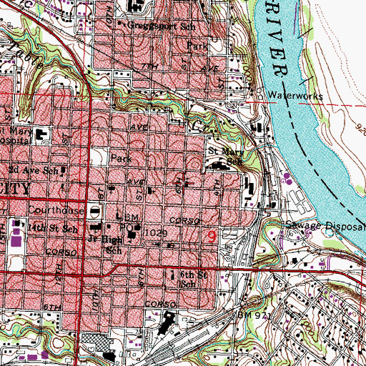 Topographic Map of Saint Marys Catholic Church, NE