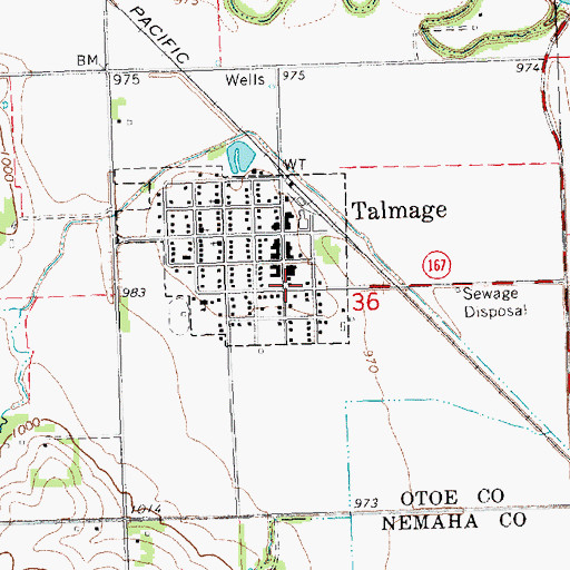 Topographic Map of Family Physicians of Talmage, NE