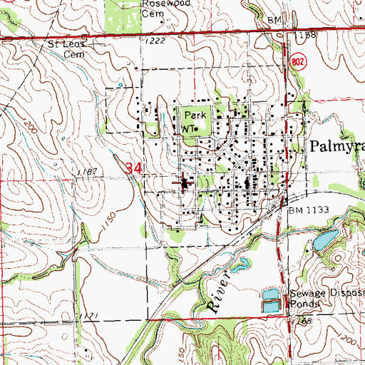 Topographic Map of Palmyra Junior-Senior High School, NE
