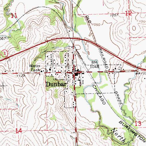 Topographic Map of Nehawka Farmers Co-op Elevator, NE