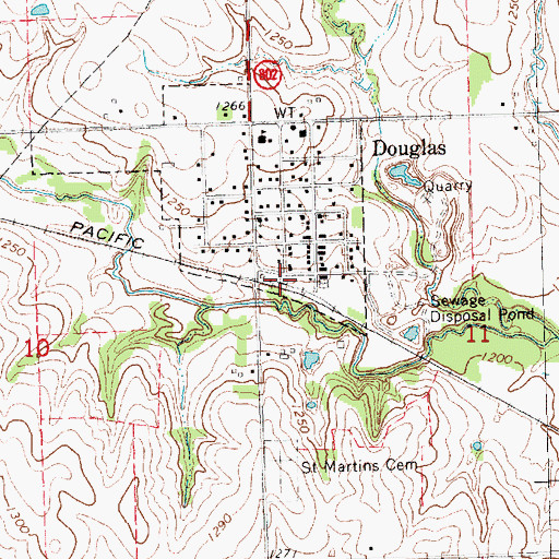 Topographic Map of Douglas (historical), NE