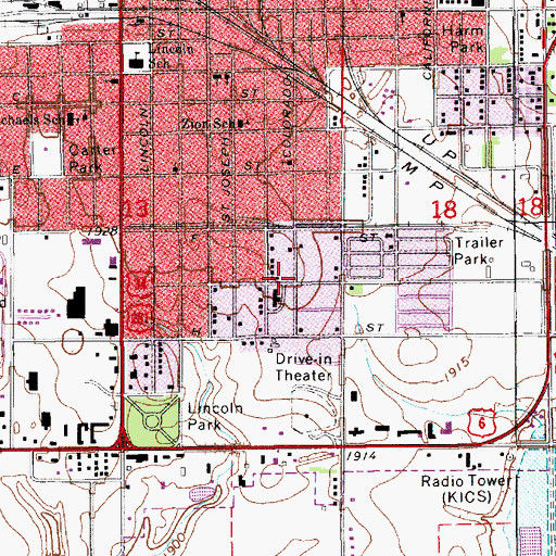Topographic Map of Kingdom Hall of Jehovah Witnesses, NE