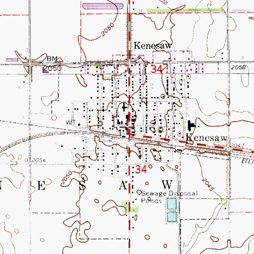 Topographic Map of Sacred Heart Catholic Church, NE