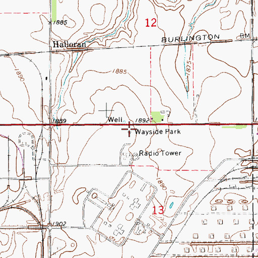 Topographic Map of DLD State Wayside Area Campground, NE