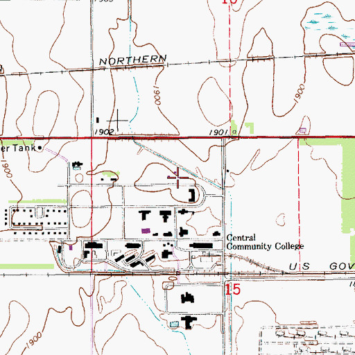 Topographic Map of Boone Residence Hall, NE