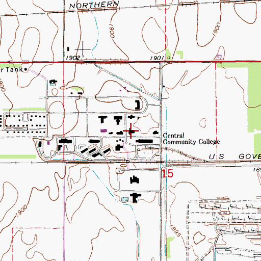 Topographic Map of Hall Cafeteria, NE