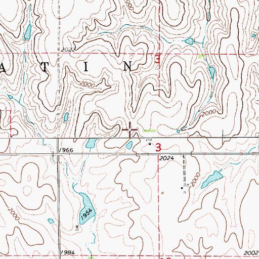 Topographic Map of Township of Batin, NE