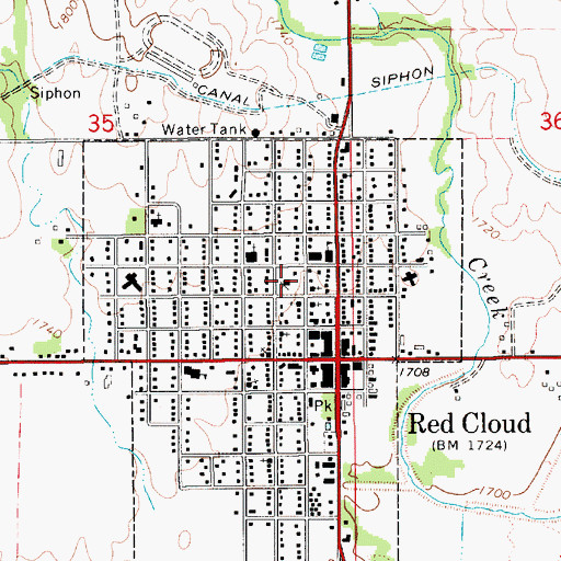Topographic Map of Webster County Courthouse, NE