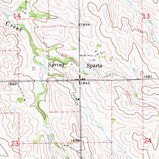 Topographic Map of Sparta Post Office (historical), NE
