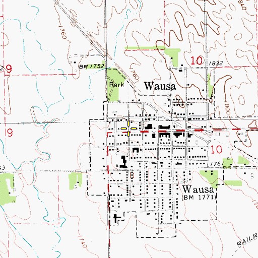 Topographic Map of Wausa Police Department, NE