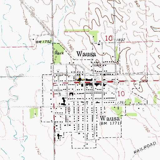 Topographic Map of Wausa Rural Fire District Ambulance and Rescue Squad, NE