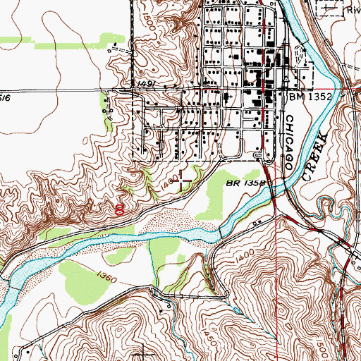 Topographic Map of Alpine Village of Verdigre, NE