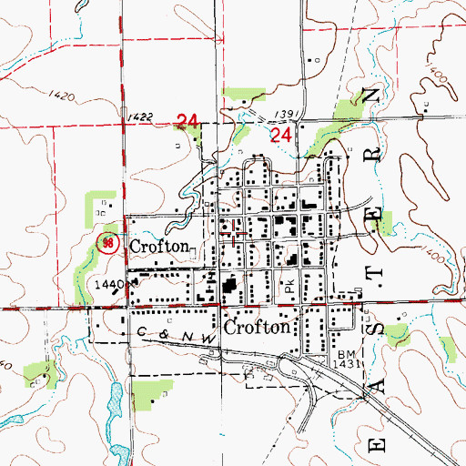 Topographic Map of Strunk Health Center, NE