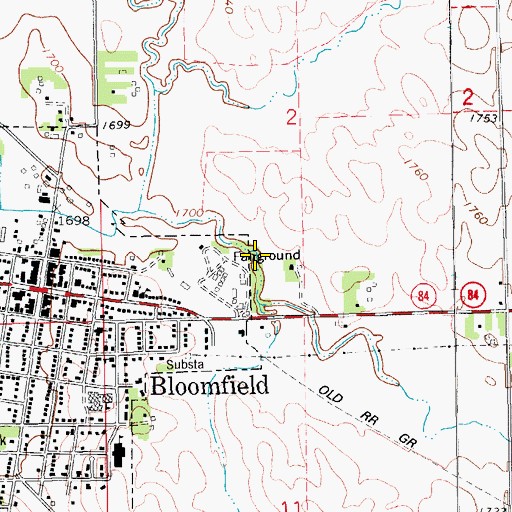 Topographic Map of Bloomfield Fair Grounds, NE