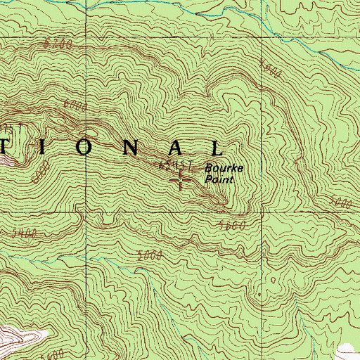 Topographic Map of Bourke Point, AZ