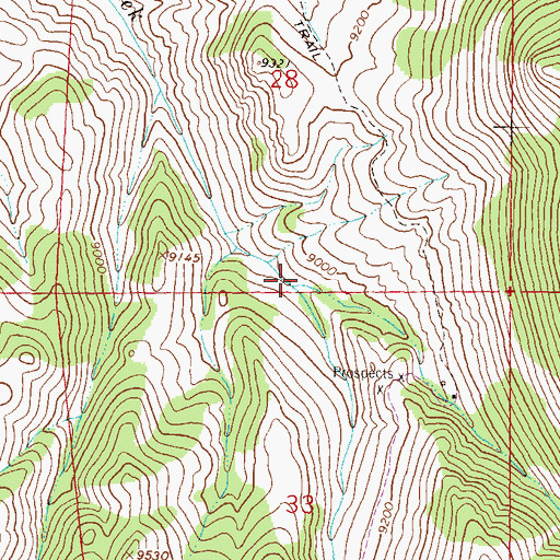 Topographic Map of Dry Fork Trout Creek, CO
