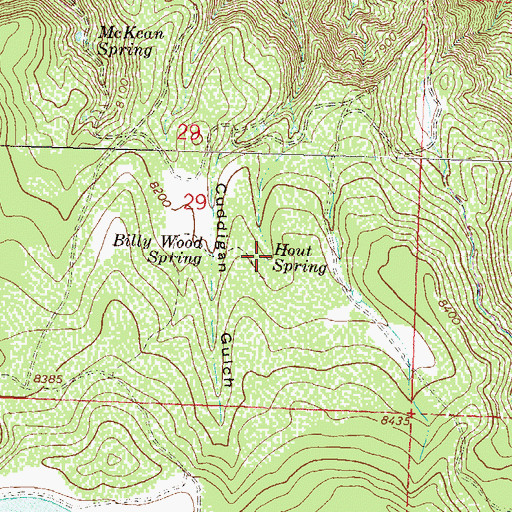Topographic Map of Hout Spring, CO