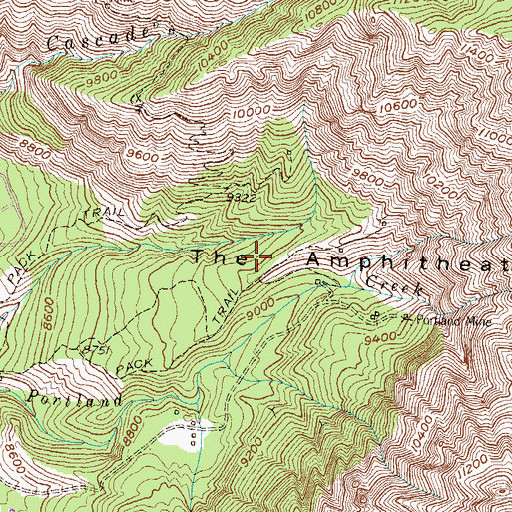 Topographic Map of The Amphitheater, CO