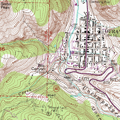 Topographic Map of Oak Creek, CO