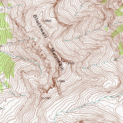 Topographic Map of Blackwall Mountain, CO