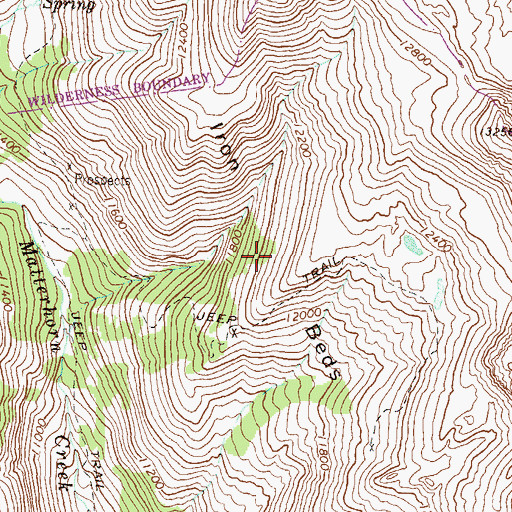 Topographic Map of Iron Beds, CO