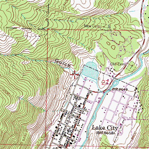 Topographic Map of Slaughterhouse Gulch, CO