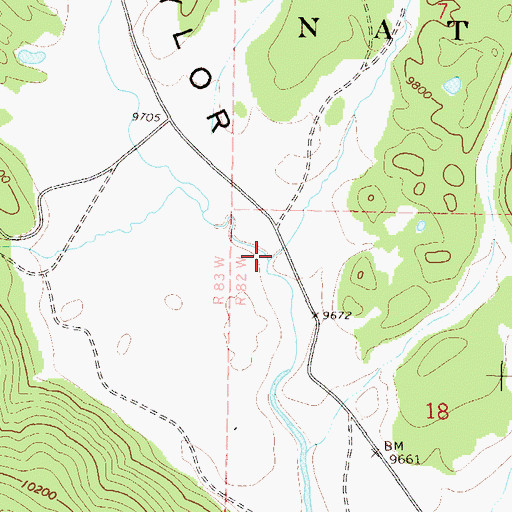 Topographic Map of Red Mountain Creek, CO
