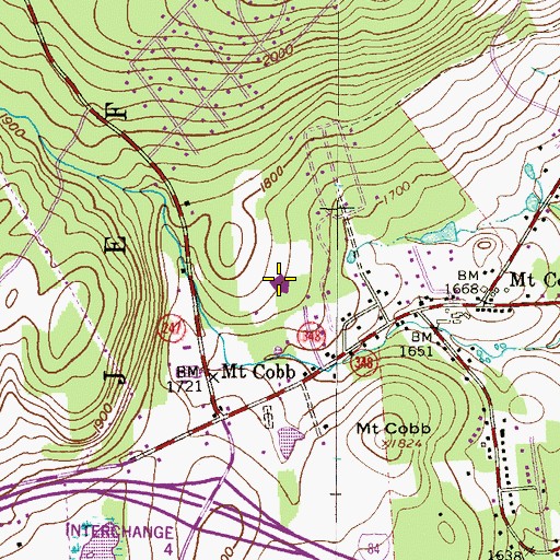 Topographic Map of Jefferson School, PA