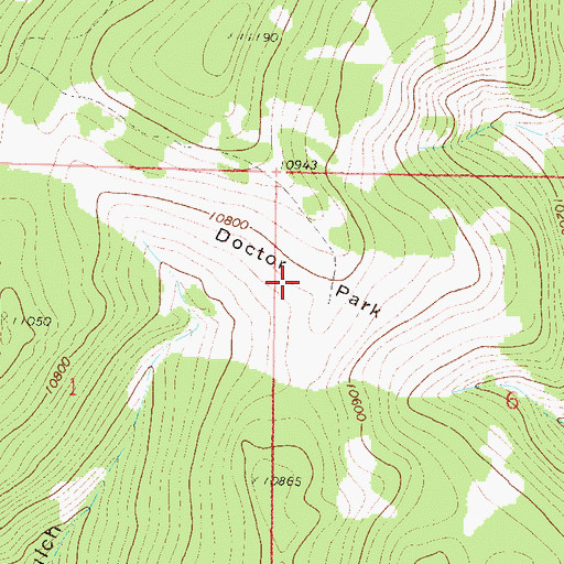 Topographic Map of Doctor Park, CO
