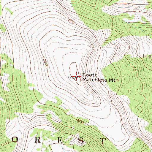 Topographic Map of South Matchless Mountain, CO