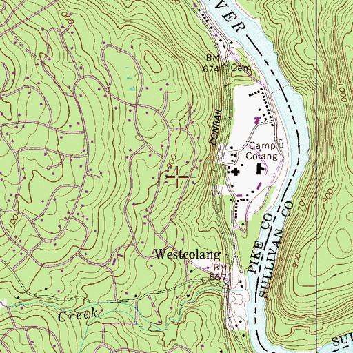 Topographic Map of Upper Delaware Scenic and Recreational River, PA