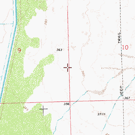 Topographic Map of Bouse Wash, AZ