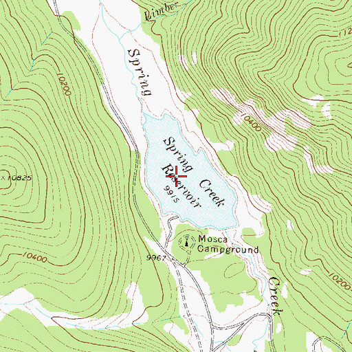 Topographic Map of Spring Creek Reservoir, CO