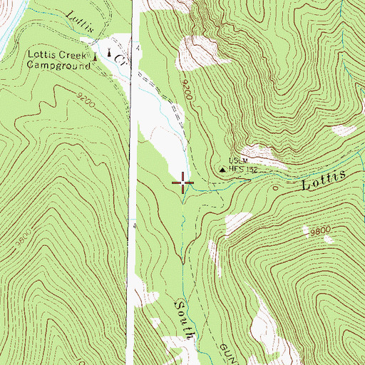 Topographic Map of South Lottis Creek, CO