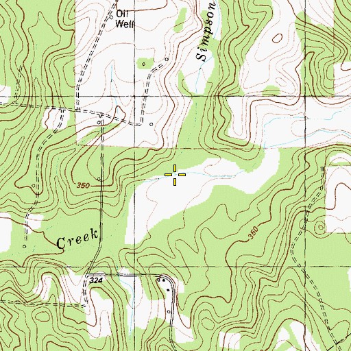 Topographic Map of Simpson Branch, TX