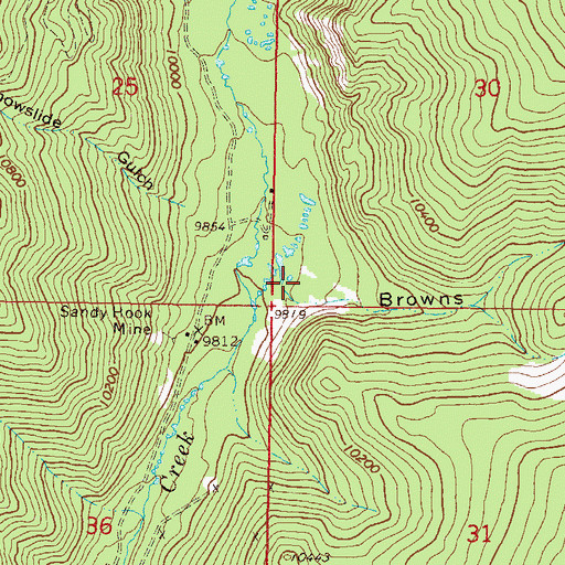 Topographic Map of Browns Gulch, CO