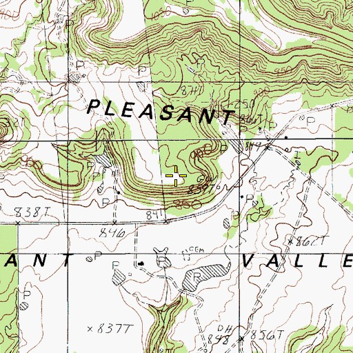 Topographic Map of Oakes Crossing, TX